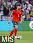 04.06.2025, Fussball UEFA Nations League 2024/25,  Halbfinale, Deutschland - Portugal, in der Allianz-Arena Mnchen. Ruben Dias (Portugal) am Ball 
