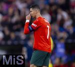 04.06.2025, Fussball UEFA Nations League 2024/25,  Halbfinale, Deutschland - Portugal, in der Allianz-Arena Mnchen. Cristiano Ronaldo (Portugal) nachdenklich 