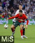 04.06.2025, Fussball UEFA Nations League 2024/25,  Halbfinale, Deutschland - Portugal, in der Allianz-Arena Mnchen. Robin Koch (Deutschland) gegen Cristiano Ronaldo (Portugal) 