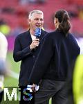 05.06.2025, Fussball UEFA Nations League 2024/25,  Halbfinale, Spanien - Frankreich, in der MHP-Arena Stuttgart, Bastian Schweinsteiger und TV Moderatorin Esther Sedlaczek (beide Deutschland).