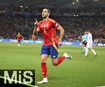 05.06.2025, Fussball UEFA Nations League 2024/25,  Halbfinale, Spanien - Frankreich, in der MHP-Arena Stuttgart, Mikel Merino (Spanien) jubelt.