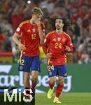 05.06.2025, Fussball UEFA Nations League 2024/25,  Halbfinale, Spanien - Frankreich, in der MHP-Arena Stuttgart, v.l. Dean Huijsen (Spanien) und Marc Cucurella (Spanien) 