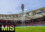 05.06.2025, Fussball UEFA Nations League 2024/25,  Halbfinale, Spanien - Frankreich, in der MHP-Arena Stuttgart,  Der Pokal (Nations-League-Pokal) steht im Stadion bereit. 