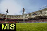 05.06.2025, Fussball UEFA Nations League 2024/25,  Halbfinale, Spanien - Frankreich, in der MHP-Arena Stuttgart,  Der Pokal (Nations-League-Pokal) steht im Stadion bereit. 