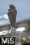 05.06.2025, Fussball UEFA Nations League 2024/25,  Halbfinale, Spanien - Frankreich, in der MHP-Arena Stuttgart,  Der Pokal (Nations-League-Pokal) steht im Stadion bereit. 