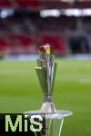 05.06.2025, Fussball UEFA Nations League 2024/25,  Halbfinale, Spanien - Frankreich, in der MHP-Arena Stuttgart,  Der Pokal (Nations-League-Pokal) steht im Stadion bereit. 