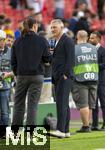 05.06.2025, Fussball UEFA Nations League 2024/25,  Halbfinale, Spanien - Frankreich, in der MHP-Arena Stuttgart,  TV-Experte Bastian Schweinsteiger am Spielfeldrand mit Esther Sedlaczek (ARD-Moderatorin).