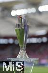 05.06.2025, Fussball UEFA Nations League 2024/25,  Halbfinale, Spanien - Frankreich, in der MHP-Arena Stuttgart,  Der Pokal (Nations-League-Pokal) steht im Stadion bereit. 