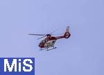 05.06.2025, Fussball UEFA Nations League 2024/25,  Halbfinale, Spanien - Frankreich, in der MHP-Arena Stuttgart,  DRF-Hubschrauber im Einsatz ber dem Stadion.