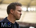 08.06.2025, Fussball UEFA Nations League 2024/25,  Spiel um Platz 3, Deutschland - Frankreich, in der MHP-Arena Stuttgart, Trainer Julian Nagelsmann (Deutschland) nachdenklich,