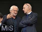 08.06.2025, Fussball UEFA Nations League 2024/25,  Spiel um Platz 3, Deutschland - Frankreich, in der MHP-Arena Stuttgart, v.l. Sportdirektor Rudi Vller (Deutschland) und DFB Prsident Bernd Neuendorf (Deutschland) 