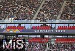 08.06.2025, Fussball UEFA Nations League 2024/25,  Spiel um Platz 3, Deutschland - Frankreich, in der MHP-Arena Stuttgart, Die roten Sitze sind nahezu alle frei geblieben,