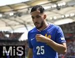 08.06.2025, Fussball UEFA Nations League 2024/25,  Spiel um Platz 3, Deutschland - Frankreich, in der MHP-Arena Stuttgart, Rayan Cherki (Frankreich) nachdenklich.
