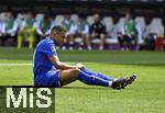 08.06.2025, Fussball UEFA Nations League 2024/25,  Spiel um Platz 3, Deutschland - Frankreich, in der MHP-Arena Stuttgart, Kylian Mbappe (Frankreich) am Boden.
