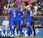 08.06.2025, Fussball UEFA Nations League 2024/25,  Spiel um Platz 3, Deutschland - Frankreich, in der MHP-Arena Stuttgart, v.l. Lucas Hernandez (Frankreich), Lucas Digne (Frankreich), Kylian Mbappe (Frankreich)  und Rayan Cherki (Frankreich) 