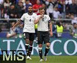 08.06.2025, Fussball UEFA Nations League 2024/25,  Spiel um Platz 3, Deutschland - Frankreich, in der MHP-Arena Stuttgart, v.l. Jonathan Tah (Deutschland) und Josua Kimmich (Deutschland) unzufrieden.