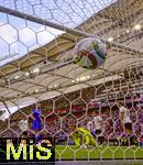 08.06.2025, Fussball UEFA Nations League 2024/25,  Spiel um Platz 3, Deutschland - Frankreich, in der MHP-Arena Stuttgart, Torwart Marc Andre ter-Stegen (re, Deutschland) kann dem Ball nur noch hinterherschauen. Kylian Mbappe (rechts verdeckt, Frankreich) erzielte hier sein Tor zum 0:1 fr Frankreich. Der Ball zappelt im Tornetz. re: Leon Goretzka (Deutschland).  