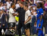 08.06.2025, Fussball UEFA Nations League 2024/25,  Spiel um Platz 3, Deutschland - Frankreich, in der MHP-Arena Stuttgart, Nach dem Spiel, v.li: Thilo Kehrer (Deutschland), Trainer Julian Nagelsmann (Deutschland), Florian Wirtz (Deutschland) 