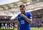 08.06.2025, Fussball UEFA Nations League 2024/25,  Spiel um Platz 3, Deutschland - Frankreich, in der MHP-Arena Stuttgart, Rayan Cherki (Frankreich) nachdenklich 