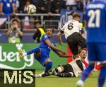 08.06.2025, Fussball UEFA Nations League 2024/25,  Spiel um Platz 3, Deutschland - Frankreich, in der MHP-Arena Stuttgart, li: Michael Olise (Frankreich) gegenm Josua Kimmich (Deutschland) und Robin Koch (Deutschland) 