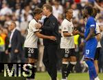 08.06.2025, Fussball UEFA Nations League 2024/25,  Spiel um Platz 3, Deutschland - Frankreich, in der MHP-Arena Stuttgart, Nach dem Spiel, v.li: Tom Bischof (Deutschland), Trainer Julian Nagelsmann (Deutschland), Thilo Kehrer (Deutschland), Manu Kone (Frankreich) 