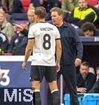 08.06.2025, Fussball UEFA Nations League 2024/25,  Spiel um Platz 3, Deutschland - Frankreich, in der MHP-Arena Stuttgart, Leon Goretzka (Deutschland) und Trainer Julian Nagelsmann (Deutschland) 