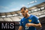 08.06.2025, Fussball UEFA Nations League 2024/25,  Spiel um Platz 3, Deutschland - Frankreich, in der MHP-Arena Stuttgart, Rayan Cherki (Frankreich) nachdenklich 
