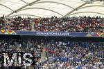 08.06.2025, Fussball UEFA Nations League 2024/25,  Spiel um Platz 3, Deutschland - Frankreich, in der MHP-Arena Stuttgart,  Tribne mit UEFA-Nationsleague Branding  
