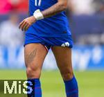 08.06.2025, Fussball UEFA Nations League 2024/25,  Spiel um Platz 3, Deutschland - Frankreich, in der MHP-Arena Stuttgart, Tattoo auf dem Oberschenkel von Malo Gusto (Frankreich) 