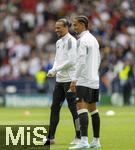 08.06.2025, Fussball UEFA Nations League 2024/25,  Spiel um Platz 3, Deutschland - Frankreich, in der MHP-Arena Stuttgart, v.li: Leroy Sane (Deutschland), Thilo Kehrer (Deutschland) 