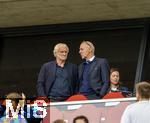 08.06.2025, Fussball UEFA Nations League 2024/25,  Spiel um Platz 3, Deutschland - Frankreich, in der MHP-Arena Stuttgart, v.li: Sportdirektor Rudi Vller (Deutschland), DFB Prsident Bernd Neuendorf (Deutschland) auf der Tribne.