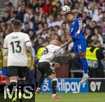 08.06.2025, Fussball UEFA Nations League 2024/25,  Spiel um Platz 3, Deutschland - Frankreich, in der MHP-Arena Stuttgart, v.li: Maximilian Mittelstdt (Deutschland) gegen Desire Doue (Frankreich) 