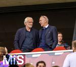 08.06.2025, Fussball UEFA Nations League 2024/25,  Spiel um Platz 3, Deutschland - Frankreich, in der MHP-Arena Stuttgart, v.li: Sportdirektor Rudi Vller (Deutschland), DFB Prsident Bernd Neuendorf (Deutschland) auf der Tribne.
