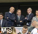 08.06.2025, Fussball UEFA Nations League 2024/25,  Spiel um Platz 3, Deutschland - Frankreich, in der MHP-Arena Stuttgart, Ehrengast-Tribne mit DFB Prsident Bernd Neuendorf (Deutschland), Geschftsfhrer Hans-Joachim Watzke (Borussia Dortmund), Alexander Wehrle (VfB Stuttgart) 