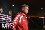 15.06.2025, Cincinnati (USA), FIFA Club World Cup 2025, Gruppe C, FC Bayern Mnchen Pressekonferenz vor dem Spiel gegen Auckland City im TQL Stadium, Joshua Kimmich (FC Bayern Mnchen) beim Pressegesprch.