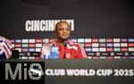15.06.2025, Cincinnati (USA), FIFA Club World Cup 2025, Gruppe C, FC Bayern Mnchen Pressekonferenz vor dem Spiel gegen Auckland City im TQL Stadium, Vincent Kompany (Bayern Mnchen) beantwortet die Fragen der Journalisten zum kommenden Auftaktspiel der Klub-WM.