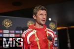 15.06.2025, Cincinnati (USA), FIFA Club World Cup 2025, Gruppe C, FC Bayern Mnchen Pressekonferenz vor dem Spiel gegen Auckland City im TQL Stadium, Thomas Mller (FC Bayern Mnchen) beim Pressegesprch.