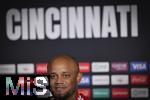 15.06.2025, Cincinnati (USA), FIFA Club World Cup 2025, Gruppe C, FC Bayern Mnchen Pressekonferenz vor dem Spiel gegen Auckland City im TQL Stadium, Vincent Kompany (Bayern Mnchen) beantwortet die Fragen der Journalisten zum kommenden Auftaktspiel der Klub-WM.