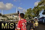 21.06.2025, FIFA Club World Cup 2025, Gruppe C, FC Bayern Mnchen - CA Boca Juniors, im Hard-Rock-Stadium in Miami, Florida (USA), Bayernfans vor dem Stadion in Vorfreude.