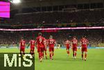 21.06.2025, FIFA Club World Cup 2025, Gruppe C, FC Bayern Mnchen - CA Boca Juniors, im Hard-Rock-Stadium in Miami, Florida (USA),  nachdenkliche Bayernspieler, Harry Kane (FC Bayern Mnchen), Konrad Laimer (FC Bayern Mnchen), Leroy Sane (Bayern Mnchen) 