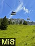 21.06.2025, Wandern im Allgu bei Oberjoch, leerer Sessellift von und zum Berg Iseler,  Er ist der Hausberg von Oberjoch und Bad Hindelang. 