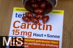 26.06.2025, Rezeptfreie Nahrungsergnzungsmittel, Carotin, fr den Schutz der Haut vor der Sonne. Fr gesunde und schne Haut. Beta-Carotin wird im Krper in Vitamin-A umgewandelt, das mit Biotin & Niacin den Erhalt gesunder Haut untersttzt