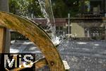 12.07.2025, Bad W�rishofen im Unterallg�u, Wasserrad in der Fu�g�ngerzone. 
