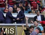 29.06.2025, FIFA Club World Cup 2025, Achtelfinale, CR Flamengo Rio de Janeiro - FC Bayern Mnchen, im Hard Rock Stadium (Miami Gardens, FL), Gianni Infantino (li, FIFA-Prsident) auf der Tribne als Zuschauer. re: Prsident Herbert Hainer (FC Bayern) 