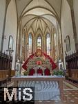 29.6.2025, Meran in S�dtirol, Italien. Innenstadt Meran, Altar der Stadtpfarrkirche St. Nikolaus Meran, 