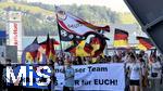 04.07.2025, UEFA Frauen-Europameisterschaft 2025 in der Schweiz. Spieltag 1, Vorrunde, Deutschland - Polen, im Kybunpark (St. Gallen, Schweiz). Fan Marsch der deutschen Anhnger zum Stadion