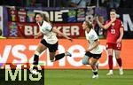 04.07.2025, UEFA Frauen-Europameisterschaft 2025 in der Schweiz. Spieltag 1, Vorrunde, Deutschland - Polen, im Kybunpark (St. Gallen, Schweiz). Jubel Torschtze Jule Brand (li., Deutschland) zum Tor zum 1:0