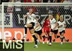 04.07.2025, UEFA Frauen-Europameisterschaft 2025 in der Schweiz. Spieltag 1, Vorrunde, Deutschland - Polen, im Kybunpark (St. Gallen, Schweiz). Jubel Torschtze Jule Brand (Deutschland) zum Tor zum 1:0