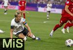 04.07.2025, UEFA Frauen-Europameisterschaft 2025 in der Schweiz. Spieltag 1, Vorrunde, Deutschland - Polen, im Kybunpark (St. Gallen, Schweiz). Giulia Gwinn (Deutschland) am Boden 