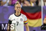 04.07.2025, UEFA Frauen-Europameisterschaft 2025 in der Schweiz. Spieltag 1, Vorrunde, Deutschland - Polen, im Kybunpark (St. Gallen, Schweiz). Giulia Gwinn (Deutschland) nachdenklich 